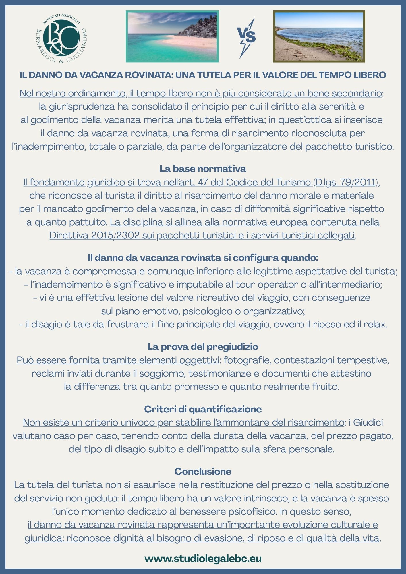 Danno da vacanza rovinata